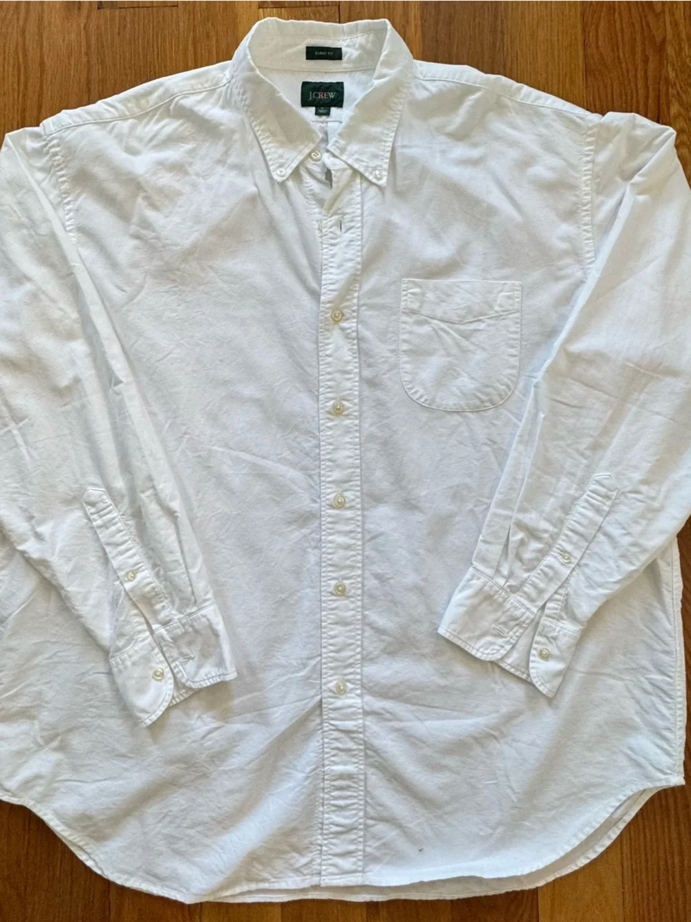 J. Crew White Button-Down Oxford Shirt